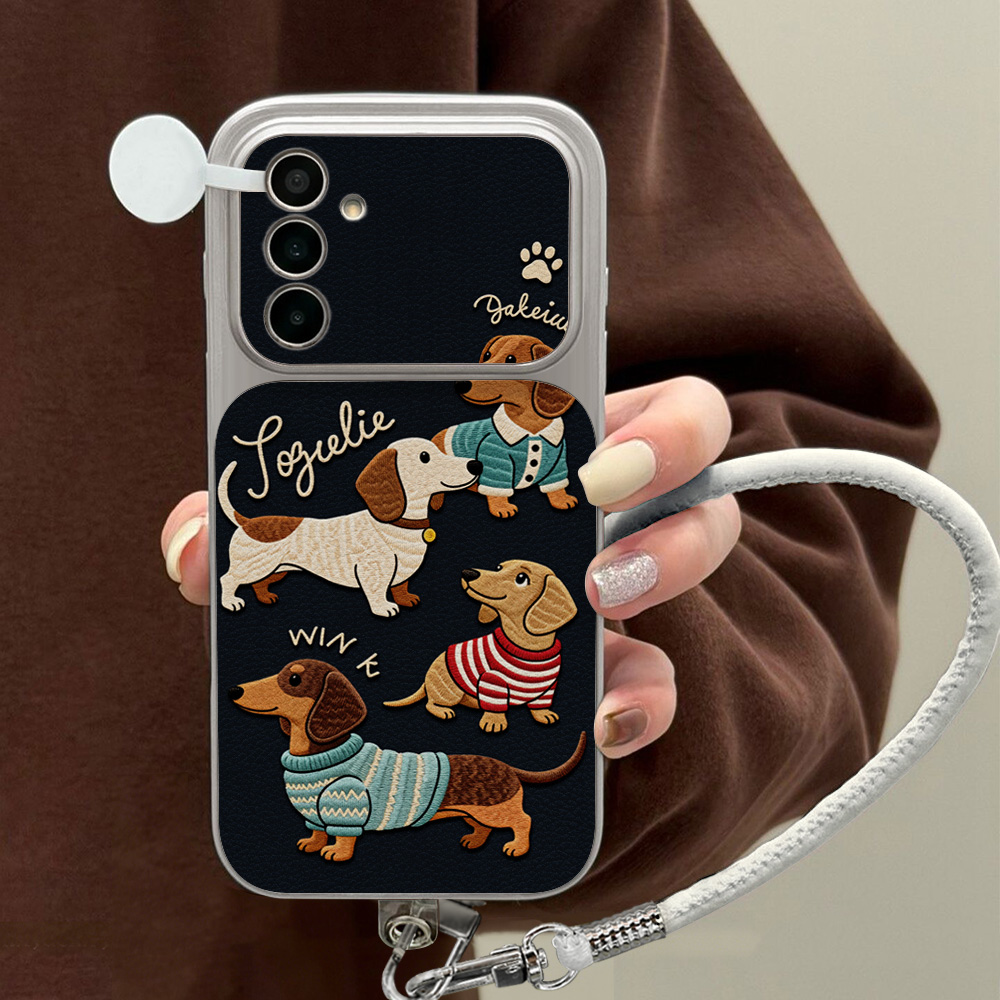 Camera Lens Protector - Karikatür Dachshund Desenli Samsung A56 A55