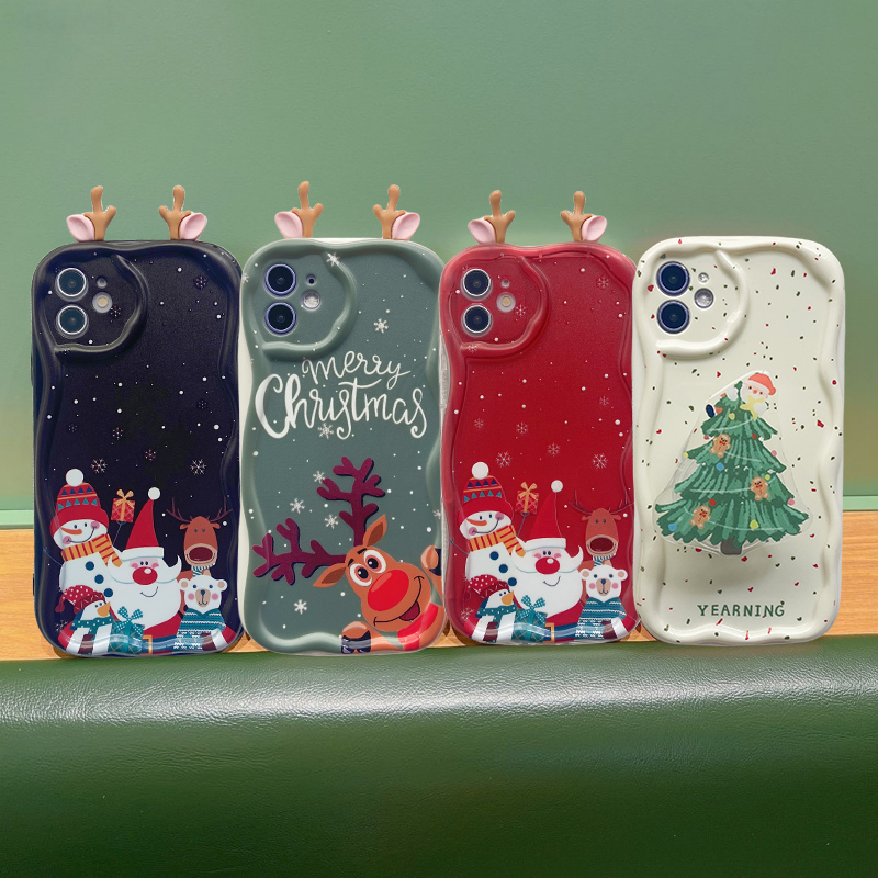 Realme C67 - Sevimli 3D Kulaklı Geyik Noel Kılıfı