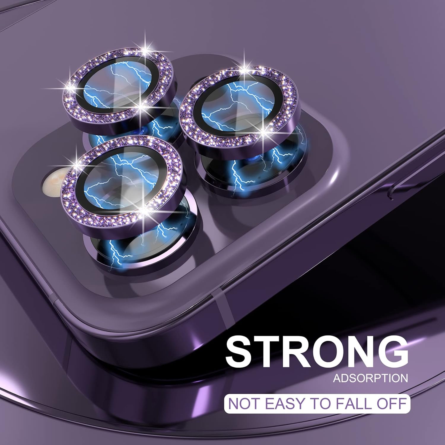 1 Set Bling Simli Mor Kamera L - Tempered Glass Screen 9H incelemesi ve fiyatı
